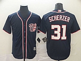 Nationals 31 Max Scherzer Navy Cool Base Jersey,baseball caps,new era cap wholesale,wholesale hats